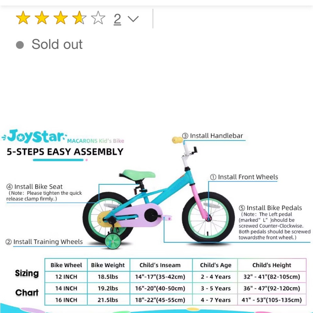 Macarons Kid's Bike - Blue and Pink